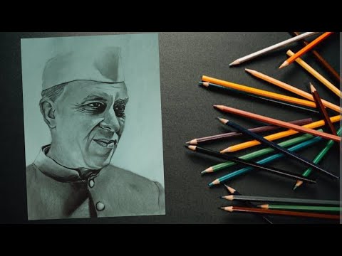 Jawaharlal Nehru Drawing || Children's day || Deeptanshu Art || #art #pencildrawing  #drawing