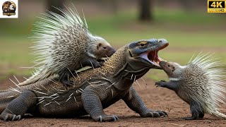 Komodo Dragon vs Porcupine | Fierce Encounter Between Two Wild Creatures