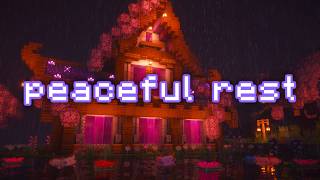 close your eyes, go to sleep. (minecraft music, rain & water)