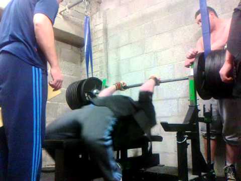 Paul Kiely's 365kg lighten method bench to a 2 board (4")