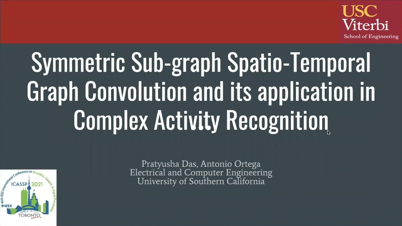 Symmetric Sub-graph Spatio-Temporal Graph Convolution | ICASSP2021 | Pratyusha Das