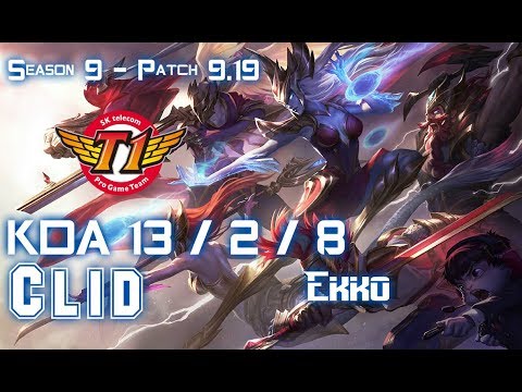 SKT T1 Clid EKKO vs KINDRED Jungle - Patch 9.19 KR Ranked