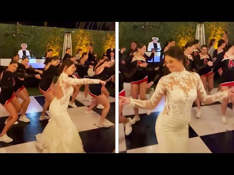 High School Dance Team Surprises Their Coach At Her Wedding