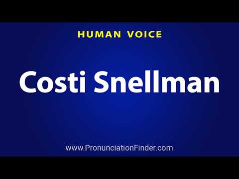 How To Pronounce Costi Snellman