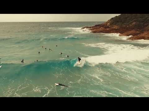 Drone shots of surfing at Anna Bay