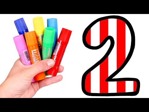 Dibuja y Colorea el Número 2 🔢🌈 Vídeos para niños