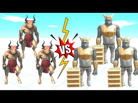 MINOTAUR BROTHERS AGAINST 3X MUTANT PRIMATES  -  ANIMAL REVOLT BATTLE SIMULATOR