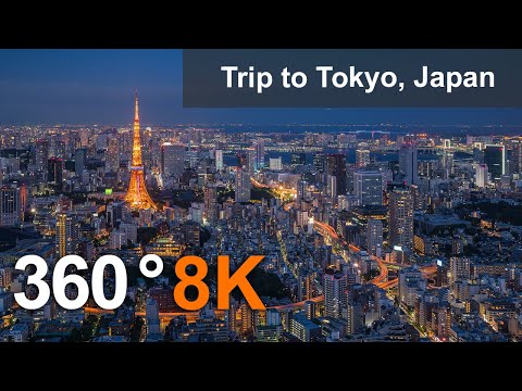 Trip to Tokyo, Japan. Aerial 360 video in 8K.