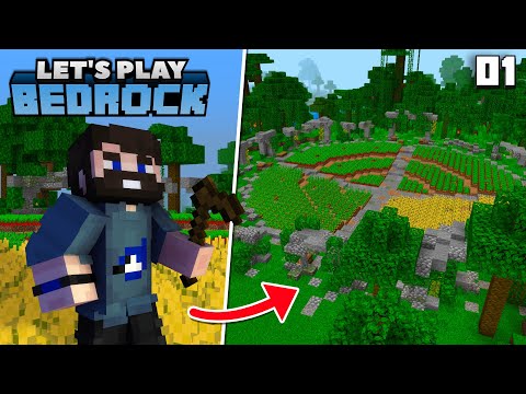 I Built a JUNGLE RUIN Crop Farm! | Minecraft Let's Play Bedrock S1 - Episode 1