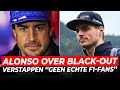 Alonso over Blackout tijdens Sprint, Verstappen spreekt fans aan op gedrag: "Geen echte F1-fans"