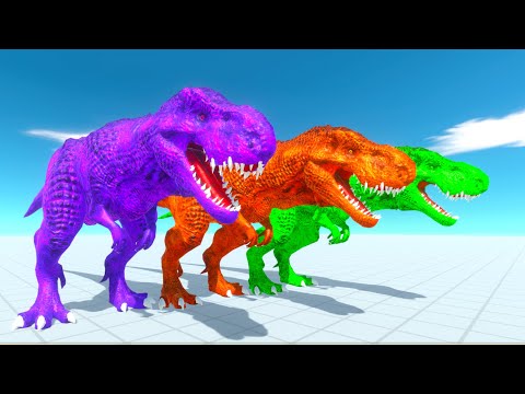 T-REX COLOR PACK FIGHTING HERBIVORE DINOSAURS - Animal Revolt Battle Simulator