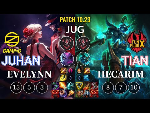 OZ Juhan Evelynn vs FPX Tian Hecarim Jungle - KR Patch 10.23