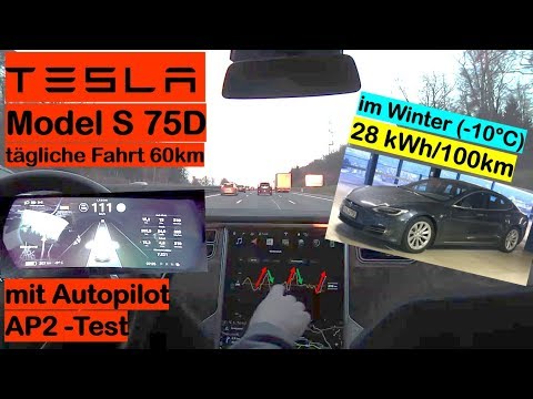 Tesla Model S fahren im Winter (Praxistest)  | Verbrauchstest, Autopilot | Strominator