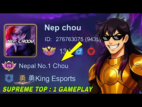 SUPREME TOP : 1 CHOU FULL GAMEPLAY IS HERE!! (MOST WATCH)-MLBB