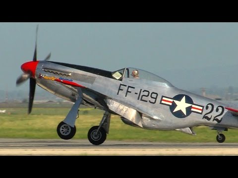 Merlins Magic P-51 Landing at Hollister