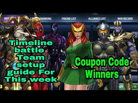 Crystal Giveaway winners | This week Timeline battle team setup guide - Marvel Future Fight