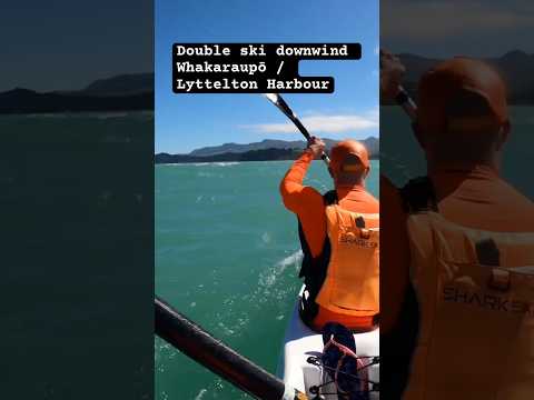 Double ski on Lyttelton Harbour technique with the summer wind - easterly