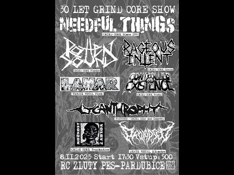 Lycanthrophy at Needful Things 30 Let Grindcore Show, RC Žlutý Pes, Pardubice, 8 11 2025