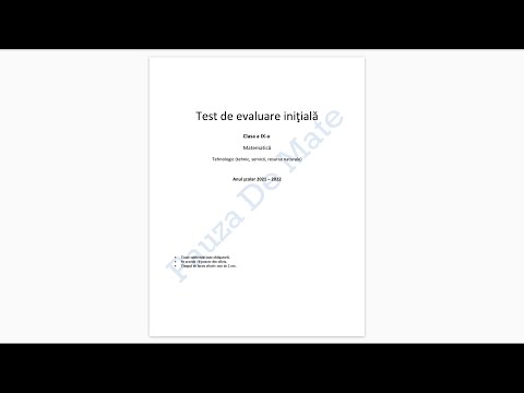 Test evaluare initiala clasa a IX-a - Tehnologic - Model Pauza de Mate
