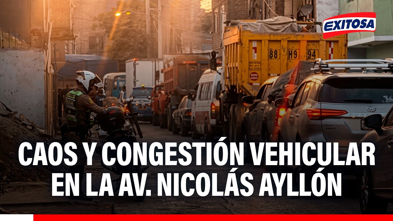 🔴🔵 Caos y congestión vehicular en la Av. Nicolás Ayllón debido a cierre parcial por obras