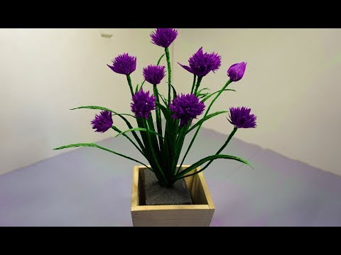 Chives Paper Flowers - Amazing and Easy Paper Craft