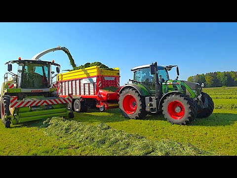 Claas Jaguar 860 with Fendt 516 Vario + Reisch & Fendt 718 mit Pöttinger Europrofi 5510 LW