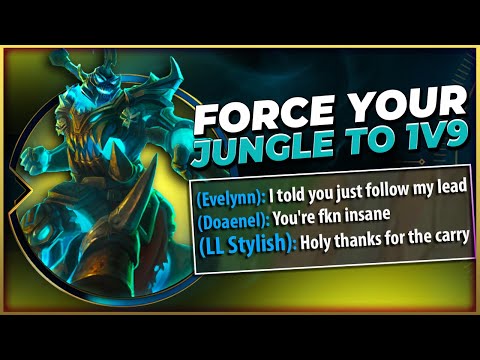#1 HECARIM WORLD MAKE YOUR JUNGLER DO ALL THE WORK FOR FREE (FT. LL STYLISH) - League of Legends