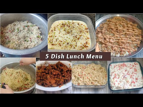5 Dish Lunch for In laws | Singaporean Rice | Karely Goshat | Kabab | Bhallay | Phirni in Dessert