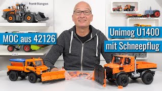 Unimog U1400 mit Schneepflug - MOC aus Lego 42126