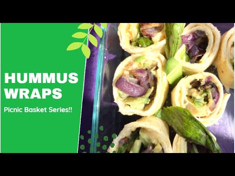 Hummus Wraps w/ Roasted Veggies!! (PERFECT #picnic)