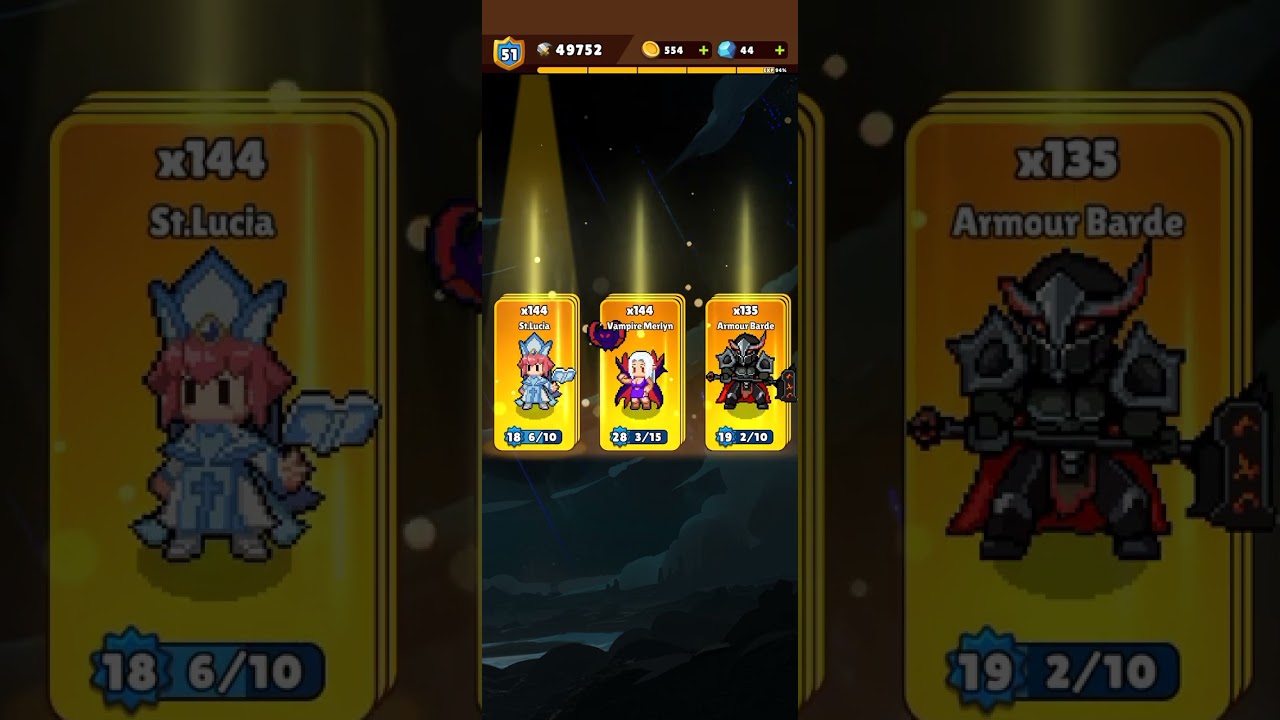 Guardian War RPG Pixel Lucky line-up pull