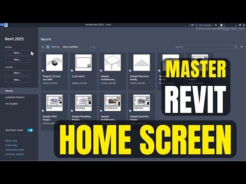 Revit 2025 Home Screen Tutorial | Navigate User Interface & Start Projects in Revit Architecture