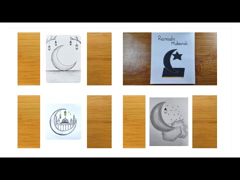 Ramadan Mubarak 🌙✨ || Easy 4 moon pencil scathe || How to draw Moon ✨