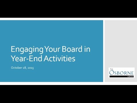 Engaging Your Board in Year End Activities