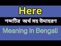 Here Meaning In Bengali /Here  mane ki