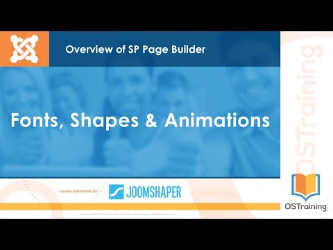 Learn SP Page Builder Video 9 Fonts Shapes Animations