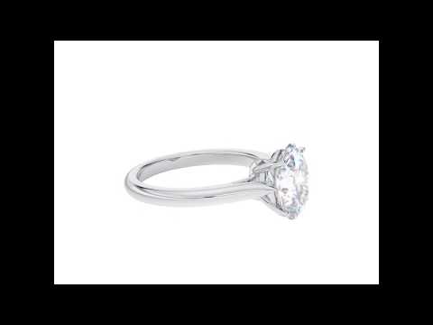 Platinum Oval Brilliant Classic Solitaire Diamond Ring