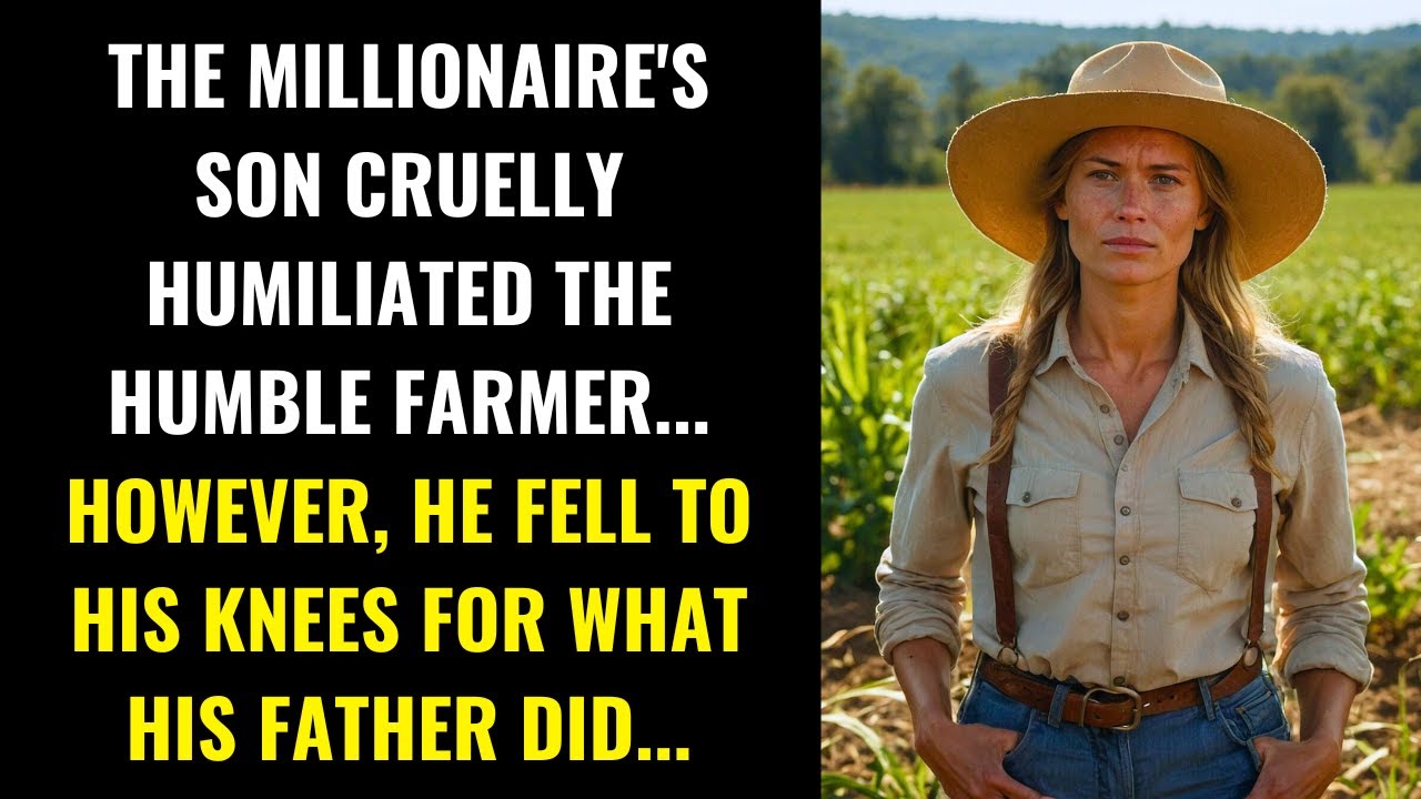 THE MILLIONAIRE'S SON CRUELLY HUMILIATED THE HUMBLE FARMER... HOWEVER, HE FELL TO HIS KNEES FOR...