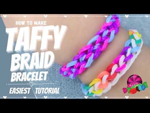 How to make Taffy Braid Bracelet with Loom Bands? Easy Loom Bands Tutorial in Urdu/Hindi - Eng Subs