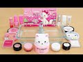 Pink Vs White Mixing Makeup Eyeshadow Into Slime ASMR