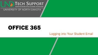 Office 365: Logging into Your Student Email