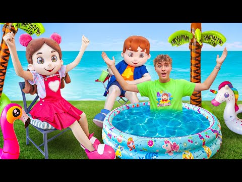 Maria Clara e JP curtem o final de semana com praia, piscina e outras histórias divertidas!