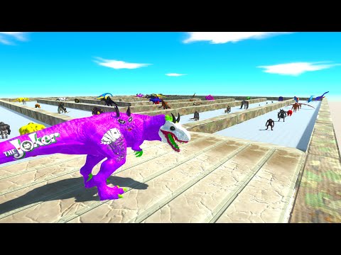 JOKER T-REX MAZE DEATH RUN - Animal Revolt Battle Simulator ARBS