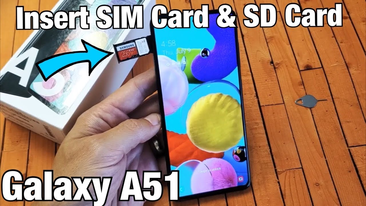 Galaxy A51: How to Insert SIM Card & SD Card + Double Check