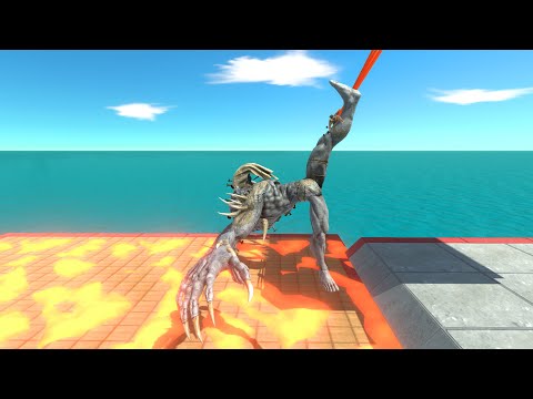 The scimitarilla saves from the lava trap - Animal Revolt Battle Simulator