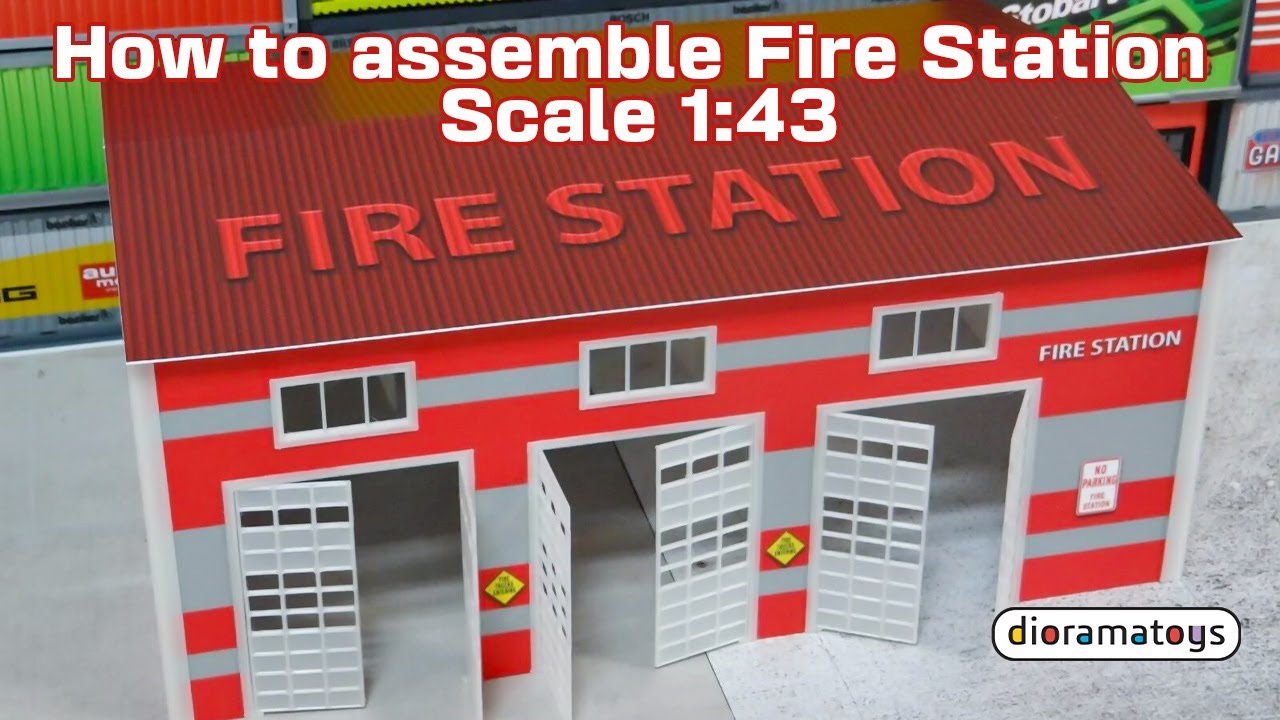 How To Assemble Fire Station Diorama Model Kit Scale 1:43 Display Decoration Fire Department