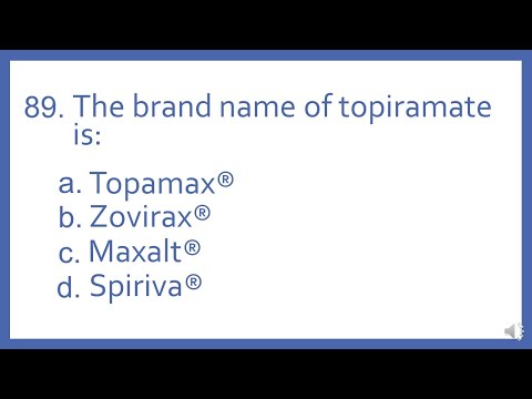 Top 200 Drugs Practice Test Question - The brand name of topiramate is (PTCB NAPLEX NCLEX Test Prep)