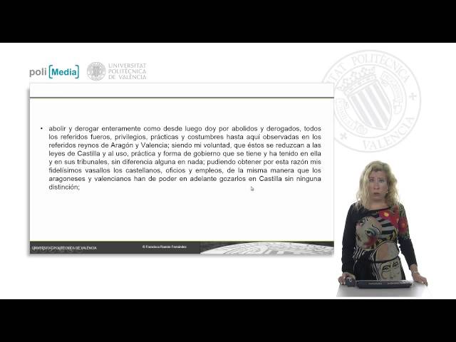 Vídeo relacionado con Gobernar con una misma ley: Sobre la Nueva Planta borbónica en Valencia (Monografías)