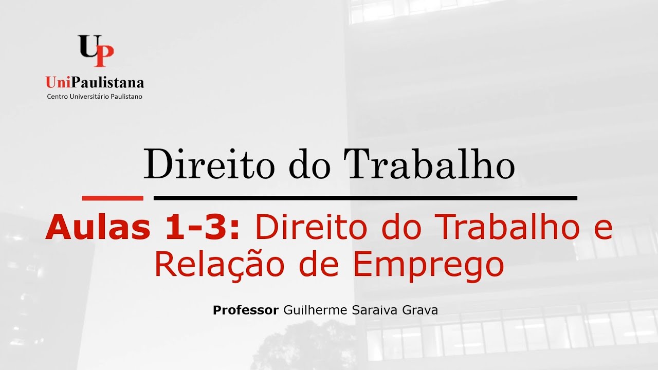 Direito do Trabalho - Aula 01-03. Direito do Trabalho