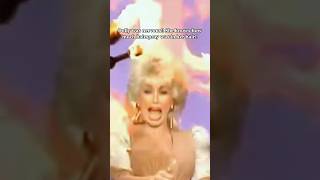 Dolly Parton singing while flame jugglers throw lit torches close to her flammable hair #dollyparton